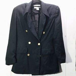 Missonei Double Breasted Black Overcoat